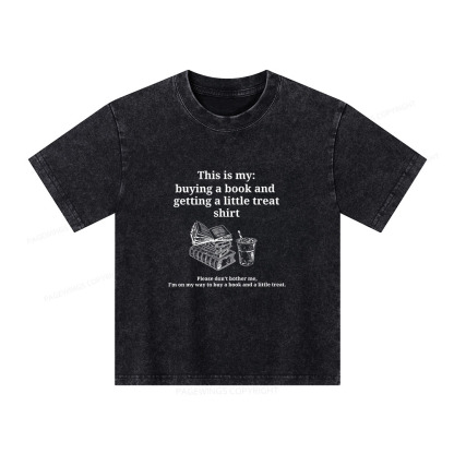 Pagewings Buying A Book And Getting A Little Treat Unisex Kids Washed T-shirt