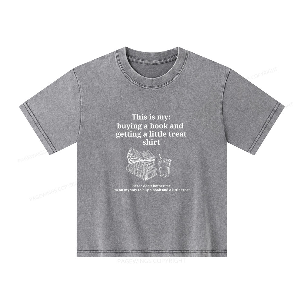 Pagewings Buying A Book And Getting A Little Treat Unisex Kids Washed T-shirt