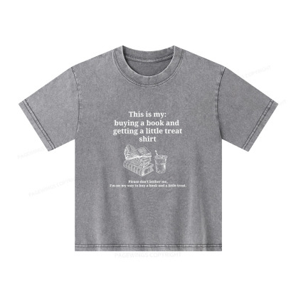 Pagewings Buying A Book And Getting A Little Treat Unisex Kids Washed T-shirt