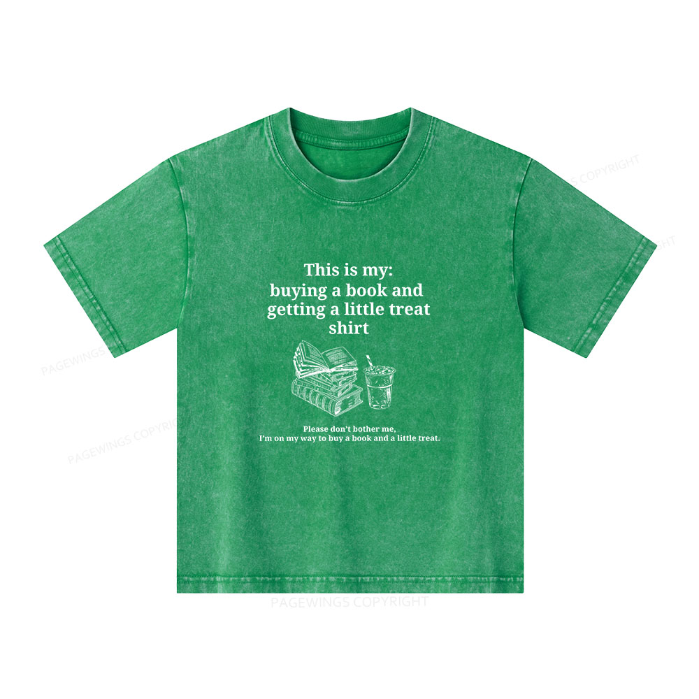 Pagewings Buying A Book And Getting A Little Treat Unisex Kids Washed T-shirt