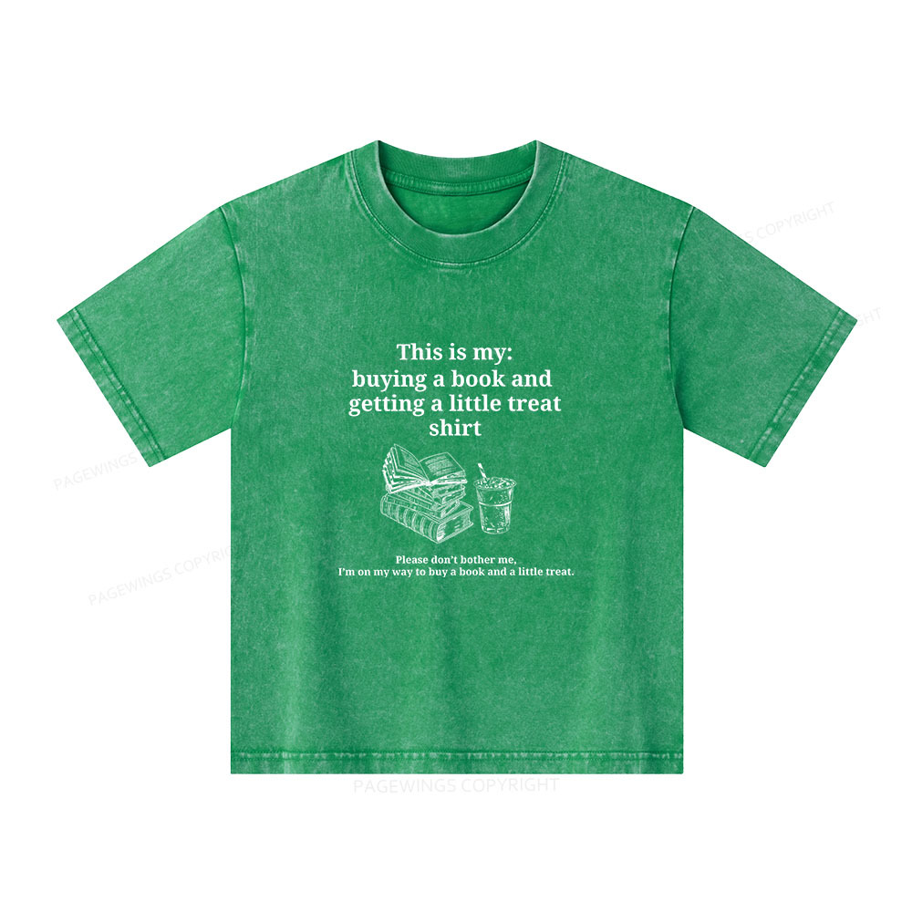 Pagewings Buying A Book And Getting A Little Treat Unisex Kids Washed T-shirt