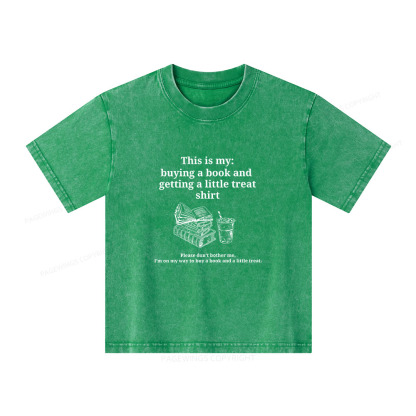 Pagewings Buying A Book And Getting A Little Treat Unisex Kids Washed T-shirt