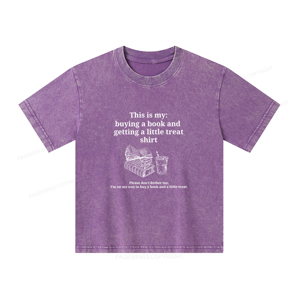 Pagewings Buying A Book And Getting A Little Treat Unisex Kids Washed T-shirt