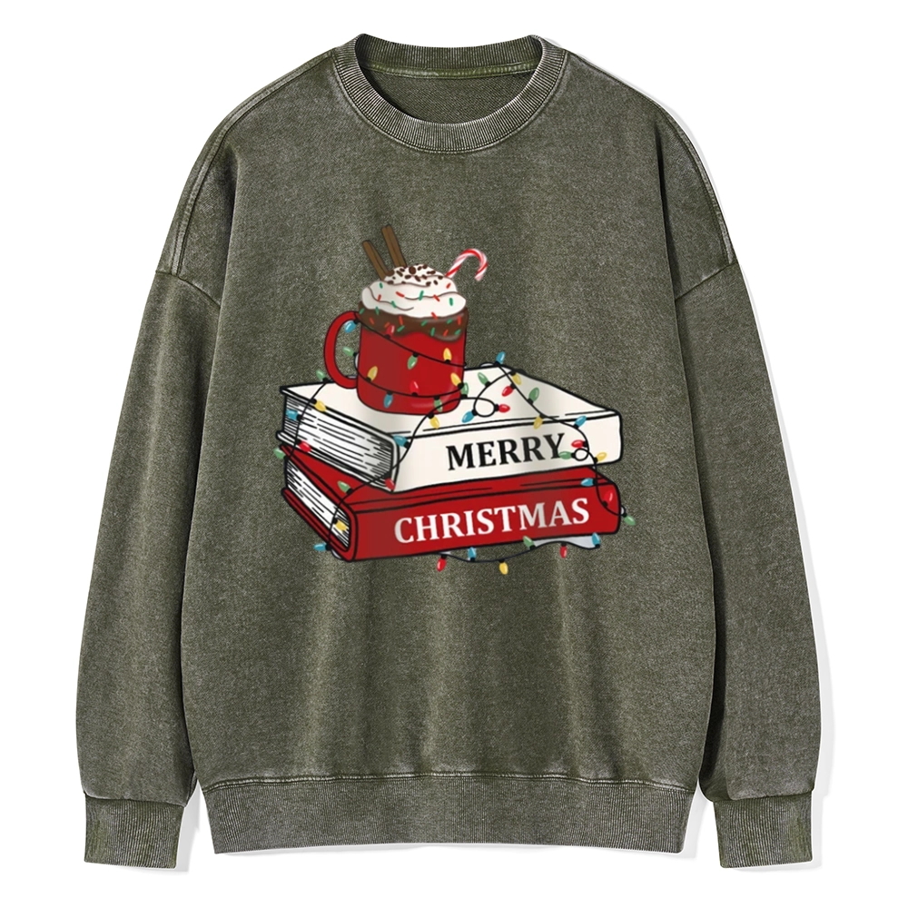 Pagewings   Merry Christmas Unisex Washed Sweatshirt