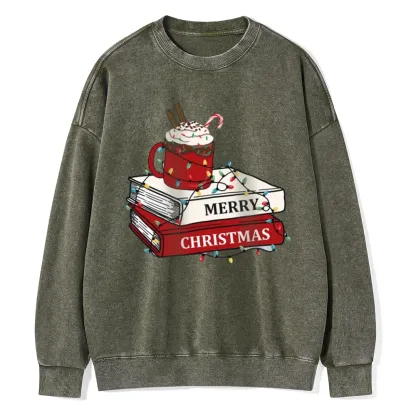 Pagewings   Merry Christmas Unisex Washed Sweatshirt