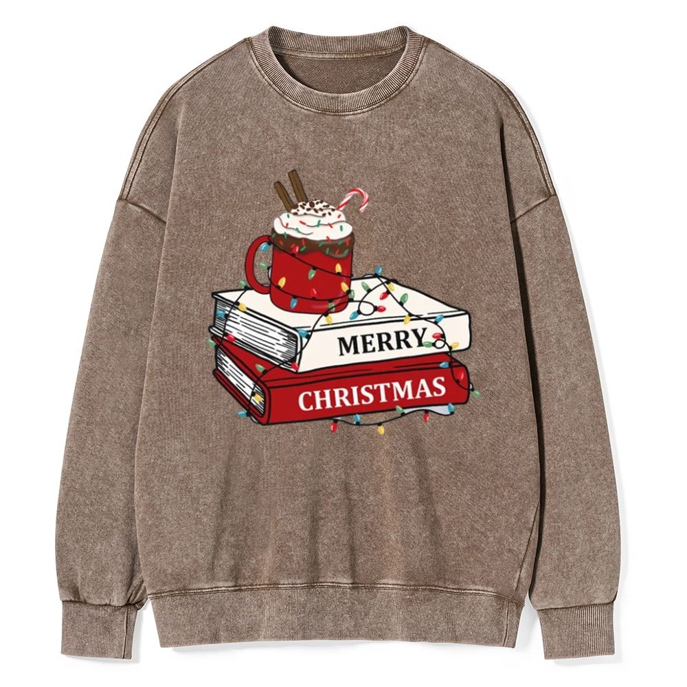 Pagewings   Merry Christmas Unisex Washed Sweatshirt