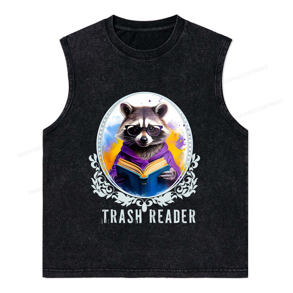 Pagewings Trash Reader Unisex Washed Tank Top