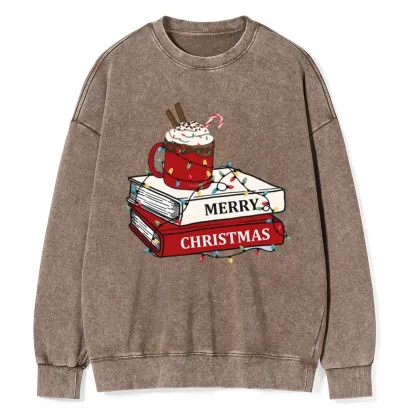 Pagewings   Merry Christmas Unisex Washed Sweatshirt