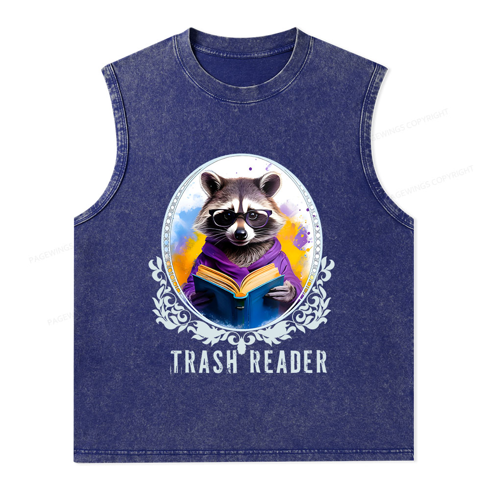 Pagewings Trash Reader Unisex Washed Tank Top