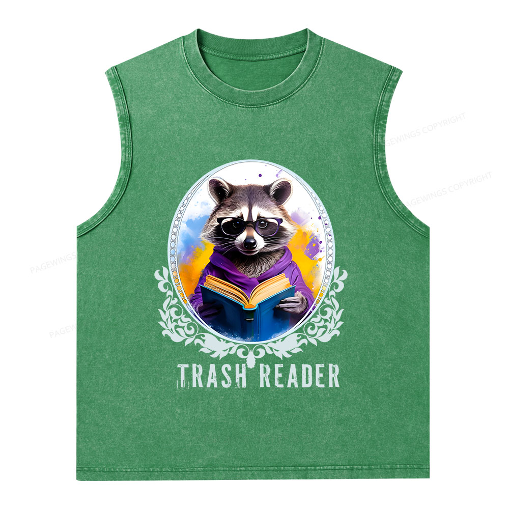Pagewings Trash Reader Unisex Washed Tank Top