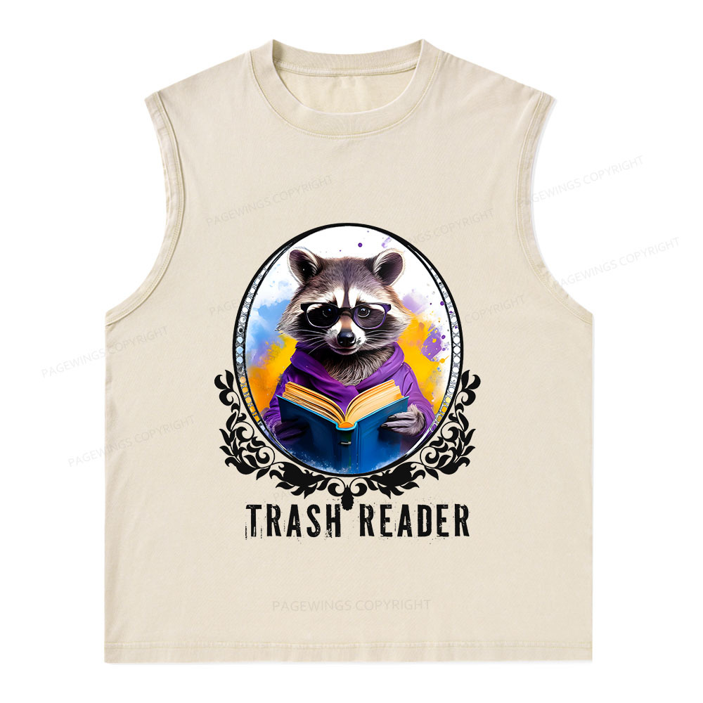 Pagewings Trash Reader Unisex Washed Tank Top