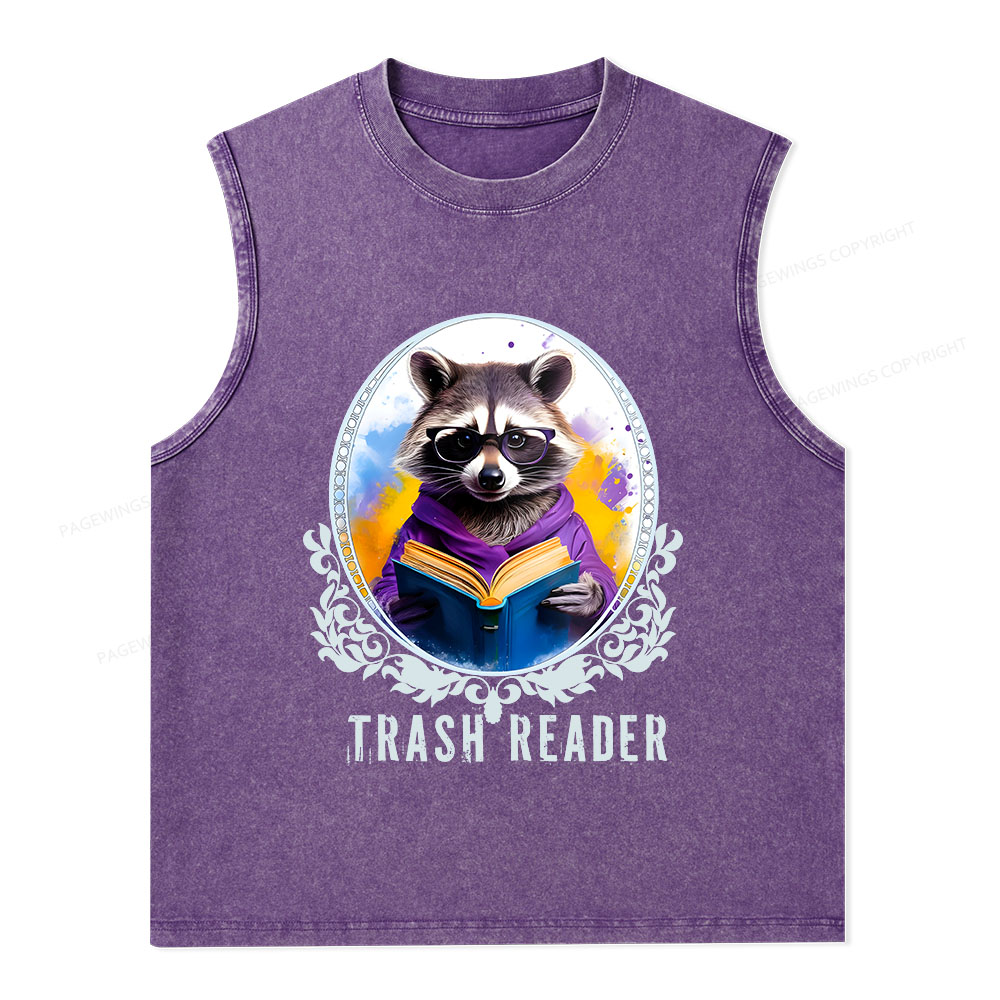 Pagewings Trash Reader Unisex Washed Tank Top