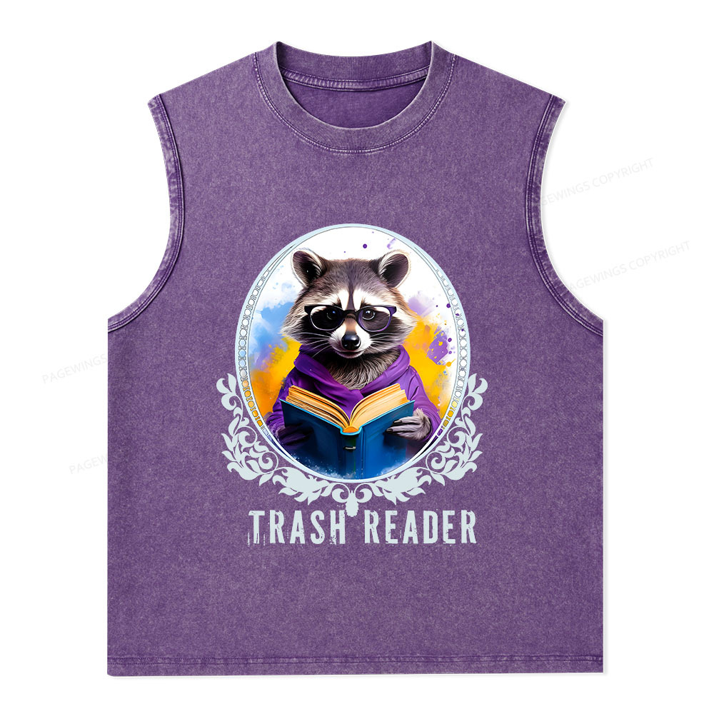 Pagewings Trash Reader Unisex Washed Tank Top