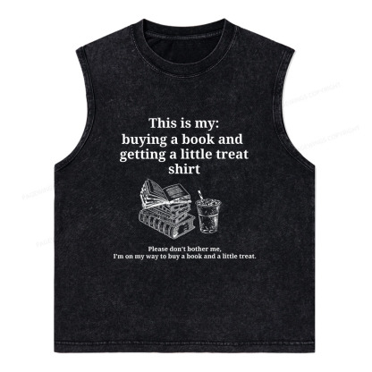 Pagewings Buying A Book And Getting A Little Treat Unisex Washed Tank Top