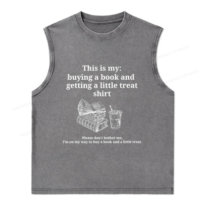 Pagewings Buying A Book And Getting A Little Treat Unisex Washed Tank Top