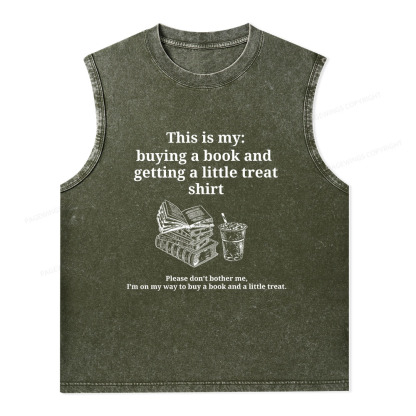 Pagewings Buying A Book And Getting A Little Treat Unisex Washed Tank Top