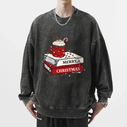 Pagewings   Merry Christmas Unisex Washed Sweatshirt