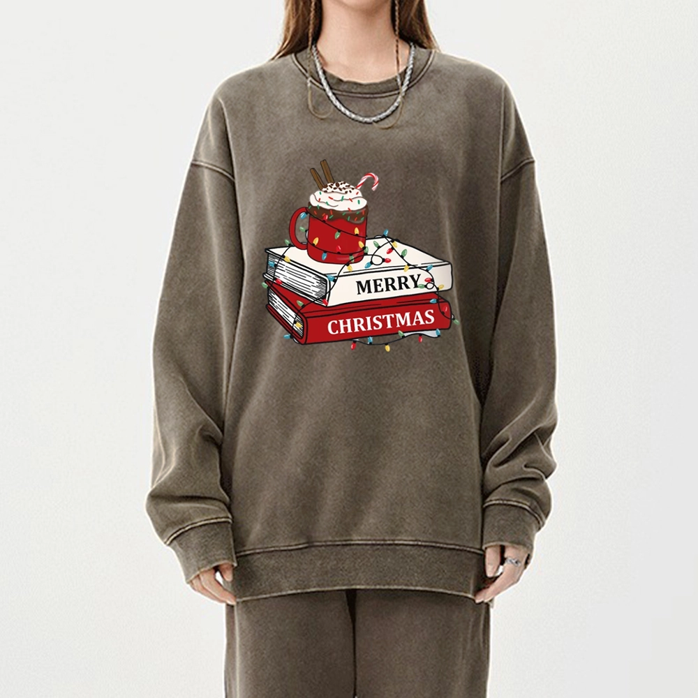 Pagewings   Merry Christmas Unisex Washed Sweatshirt