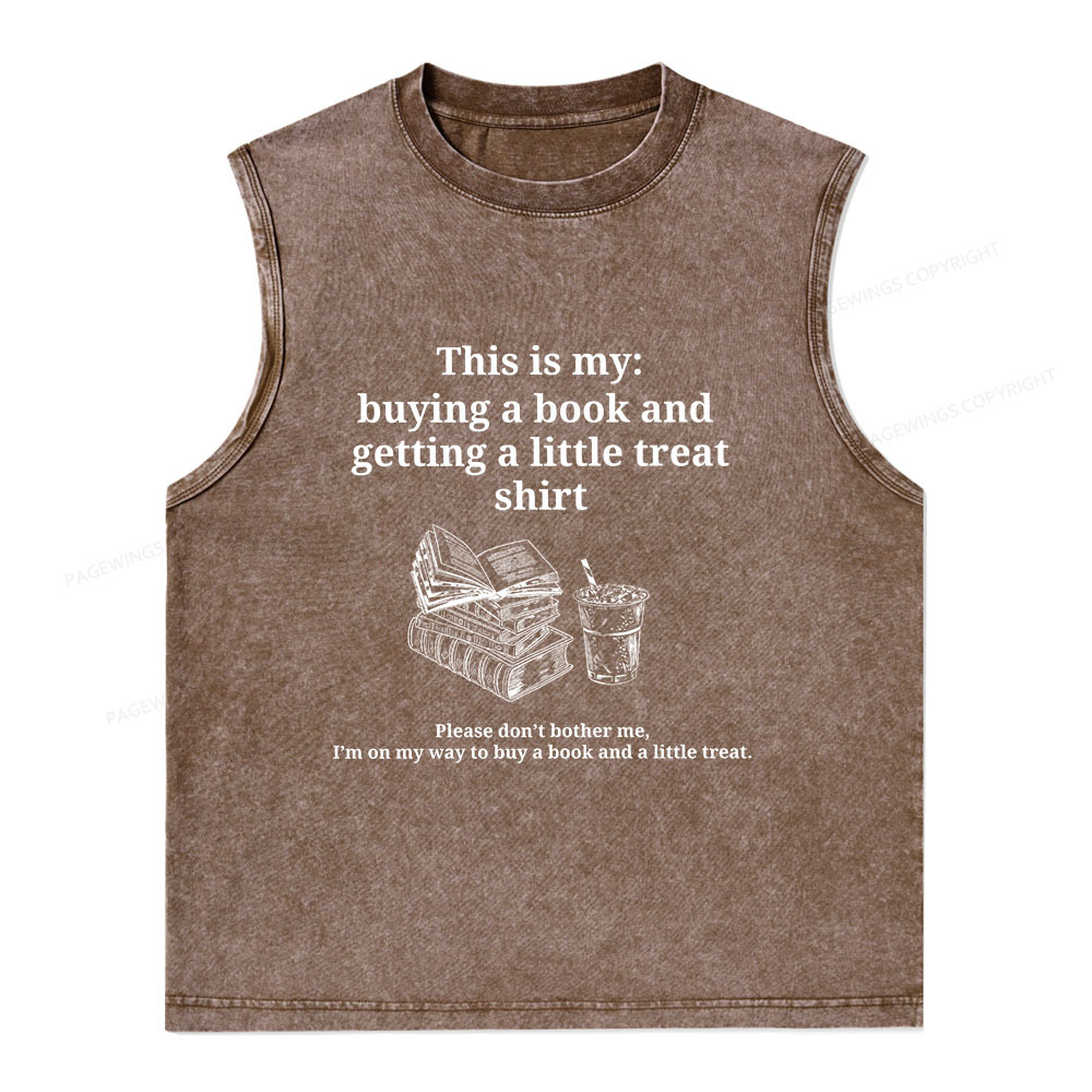 Pagewings Buying A Book And Getting A Little Treat Unisex Washed Tank Top