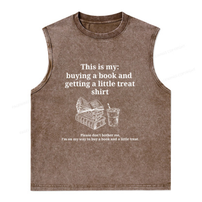 Pagewings Buying A Book And Getting A Little Treat Unisex Washed Tank Top