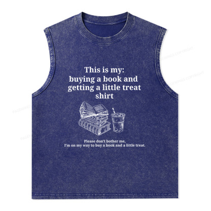 Pagewings Buying A Book And Getting A Little Treat Unisex Washed Tank Top