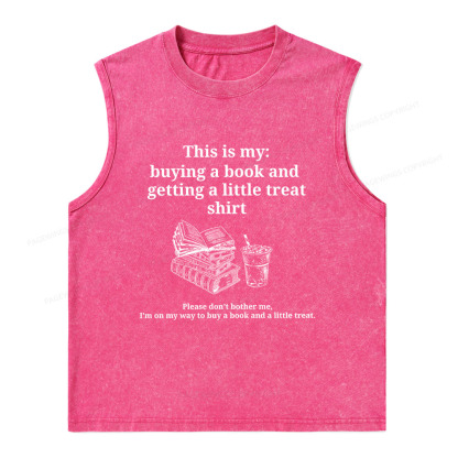Pagewings Buying A Book And Getting A Little Treat Unisex Washed Tank Top