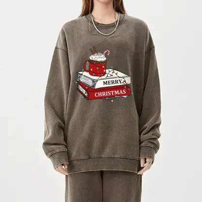 Pagewings   Merry Christmas Unisex Washed Sweatshirt