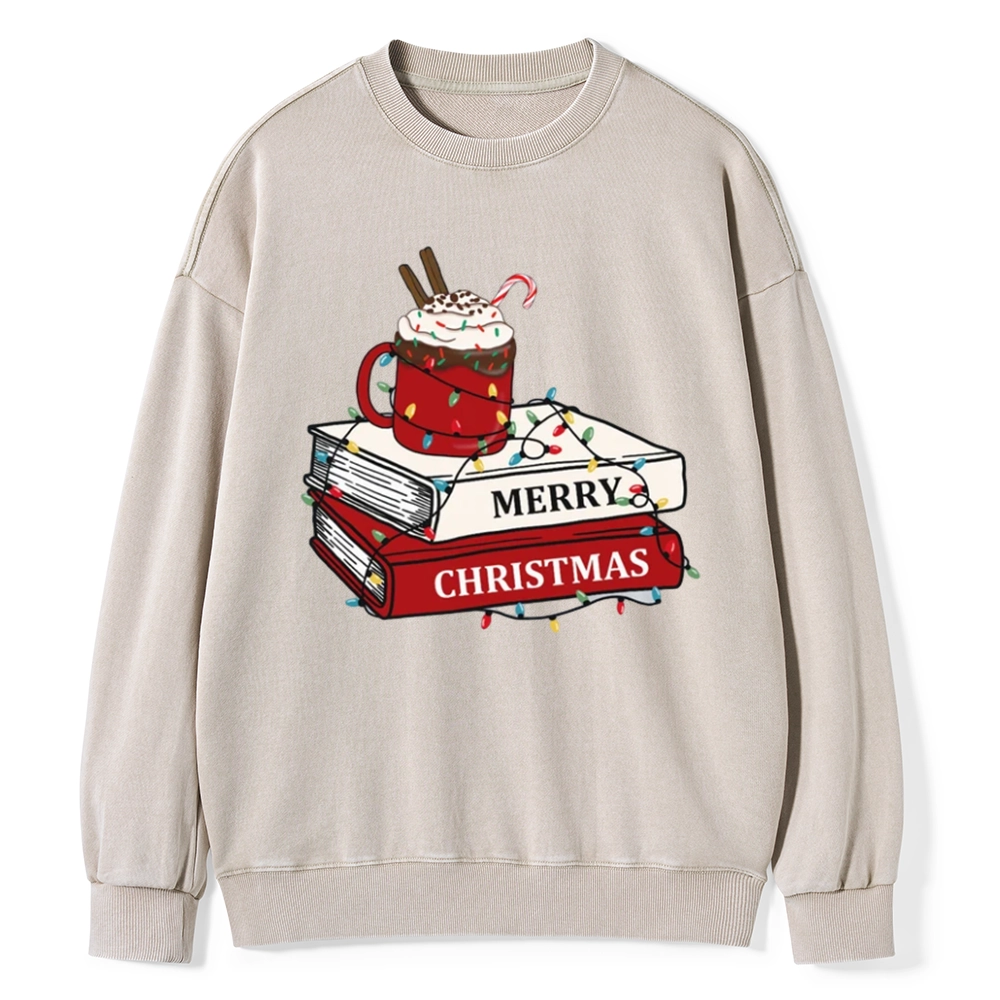 Pagewings   Merry Christmas Unisex Washed Sweatshirt