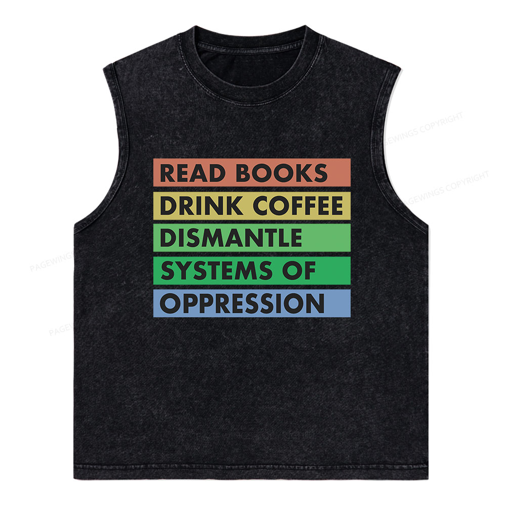 Pagewings Read Books Unisex Washed Tank Top