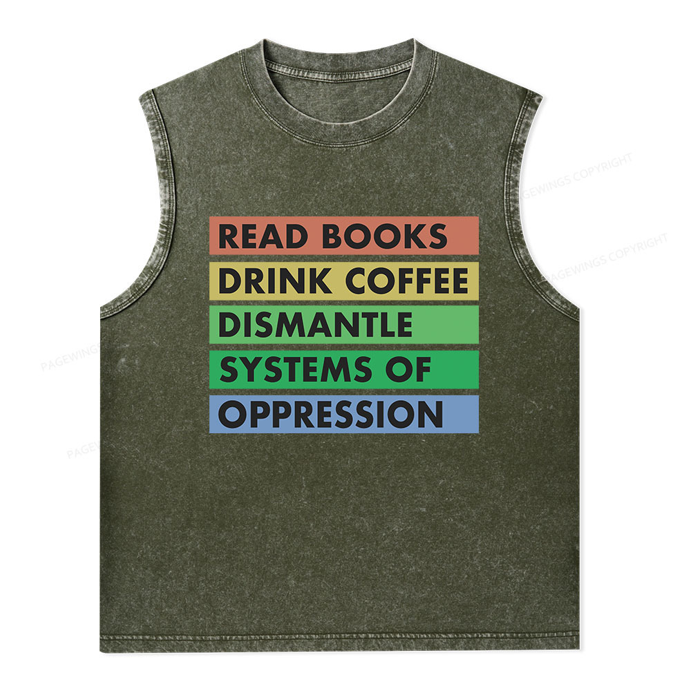 Pagewings Read Books Unisex Washed Tank Top