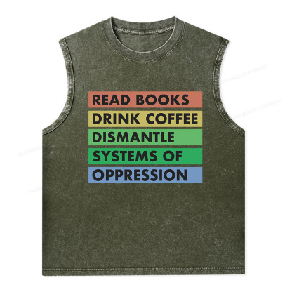 Pagewings Read Books Unisex Washed Tank Top