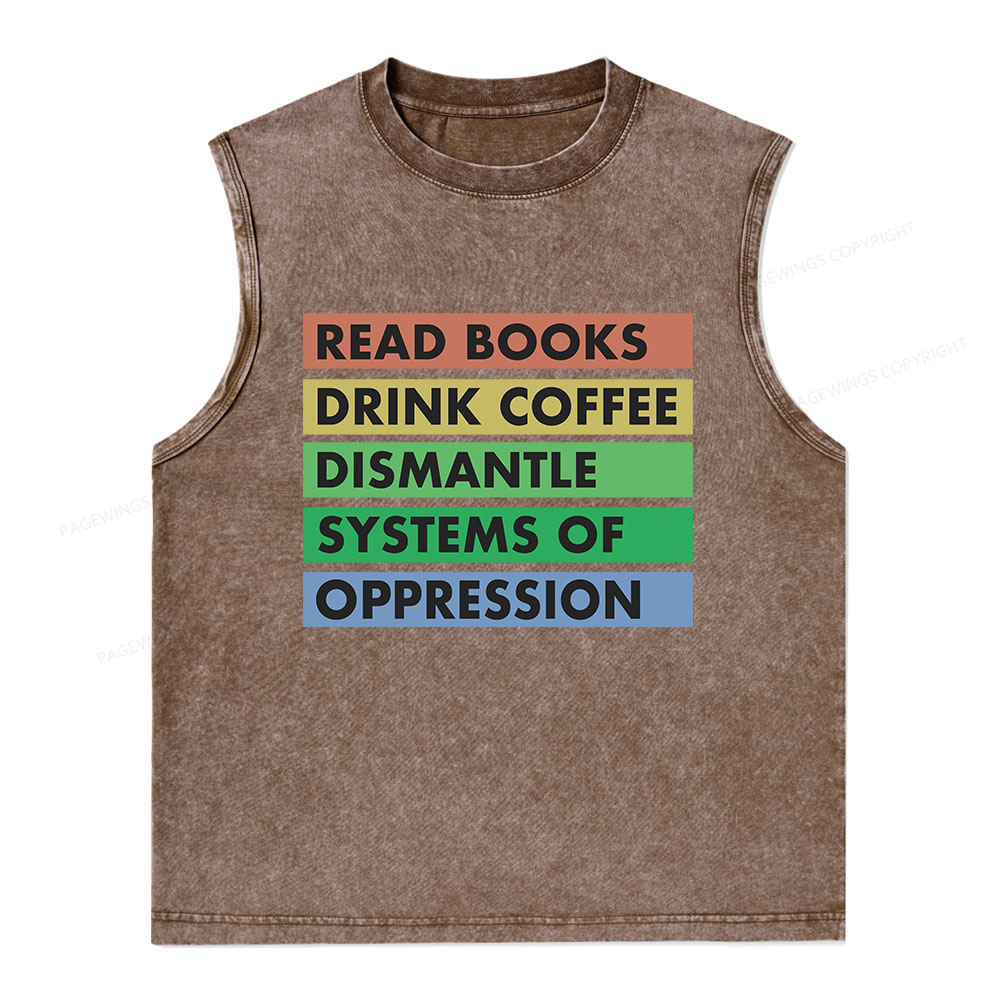 Pagewings Read Books Unisex Washed Tank Top