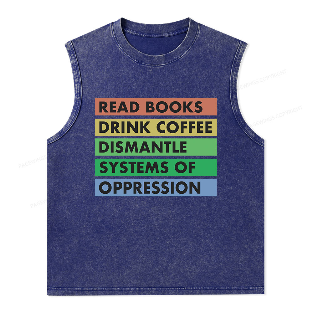 Pagewings Read Books Unisex Washed Tank Top
