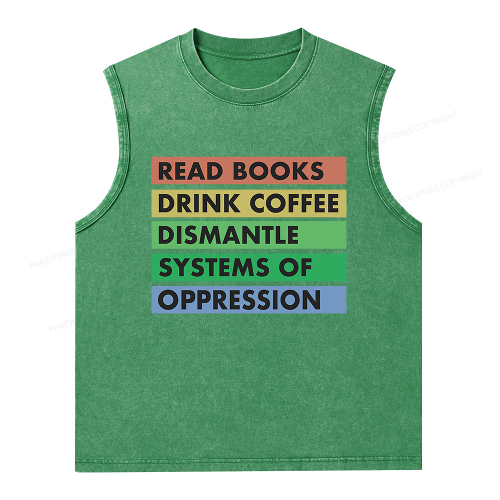 Pagewings Read Books Unisex Washed Tank Top