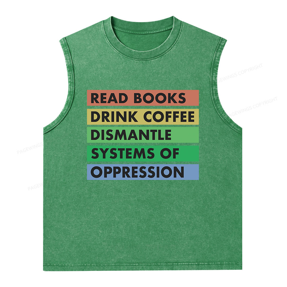 Pagewings Read Books Unisex Washed Tank Top