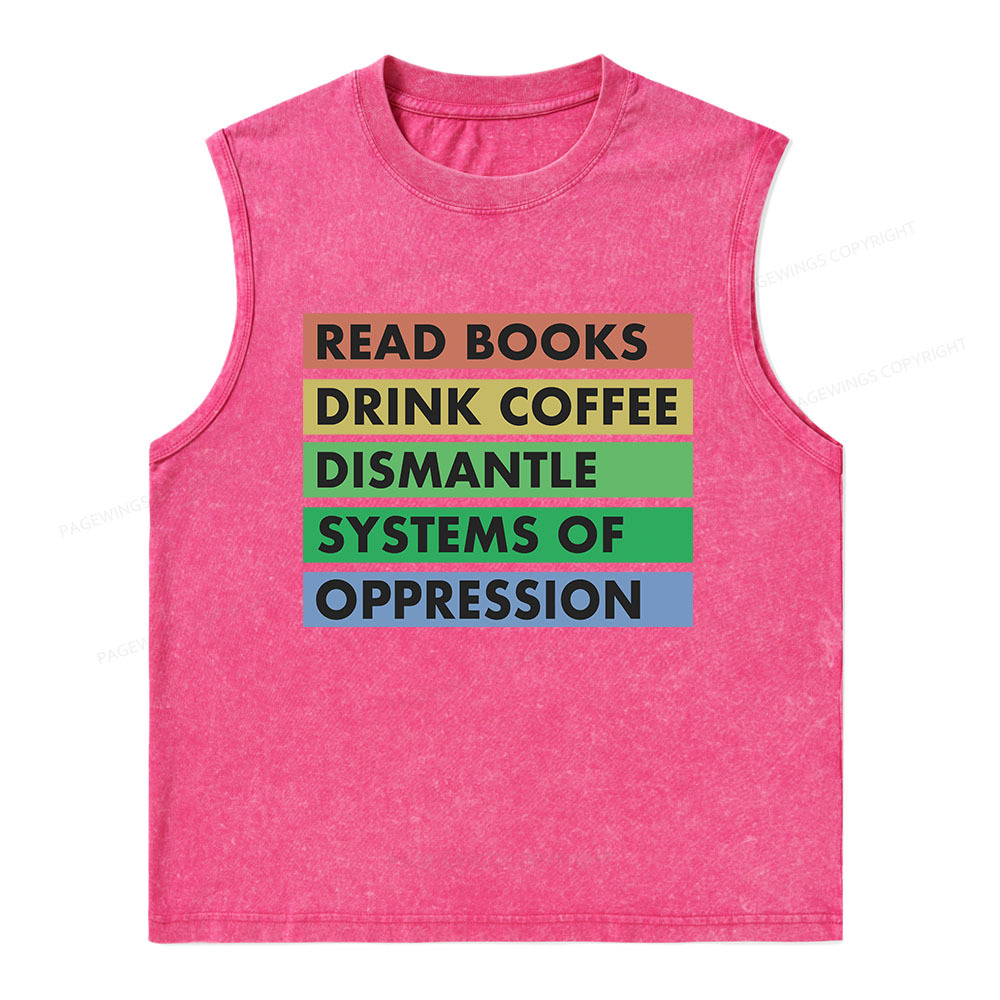 Pagewings Read Books Unisex Washed Tank Top