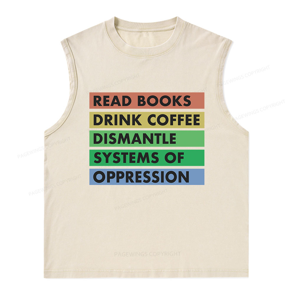Pagewings Read Books Unisex Washed Tank Top
