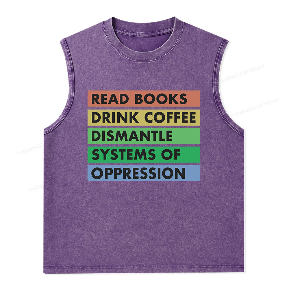 Pagewings Read Books Unisex Washed Tank Top