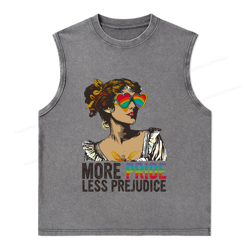 Pagewings More Pride Less Prejudice Unisex Washed Tank Top