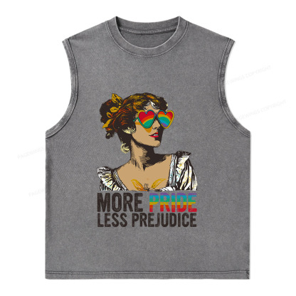 Pagewings More Pride Less Prejudice Unisex Washed Tank Top