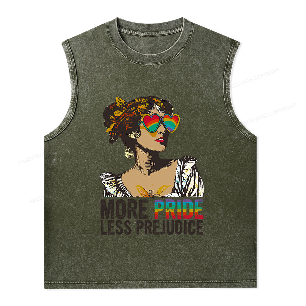 Pagewings More Pride Less Prejudice Unisex Washed Tank Top