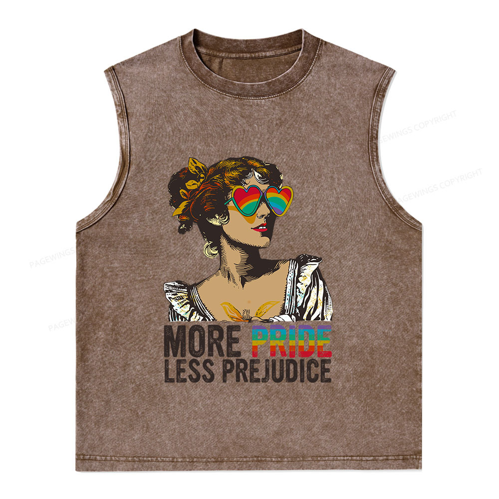 Pagewings More Pride Less Prejudice Unisex Washed Tank Top
