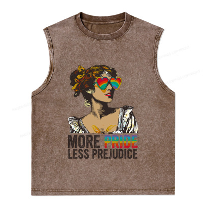 Pagewings More Pride Less Prejudice Unisex Washed Tank Top