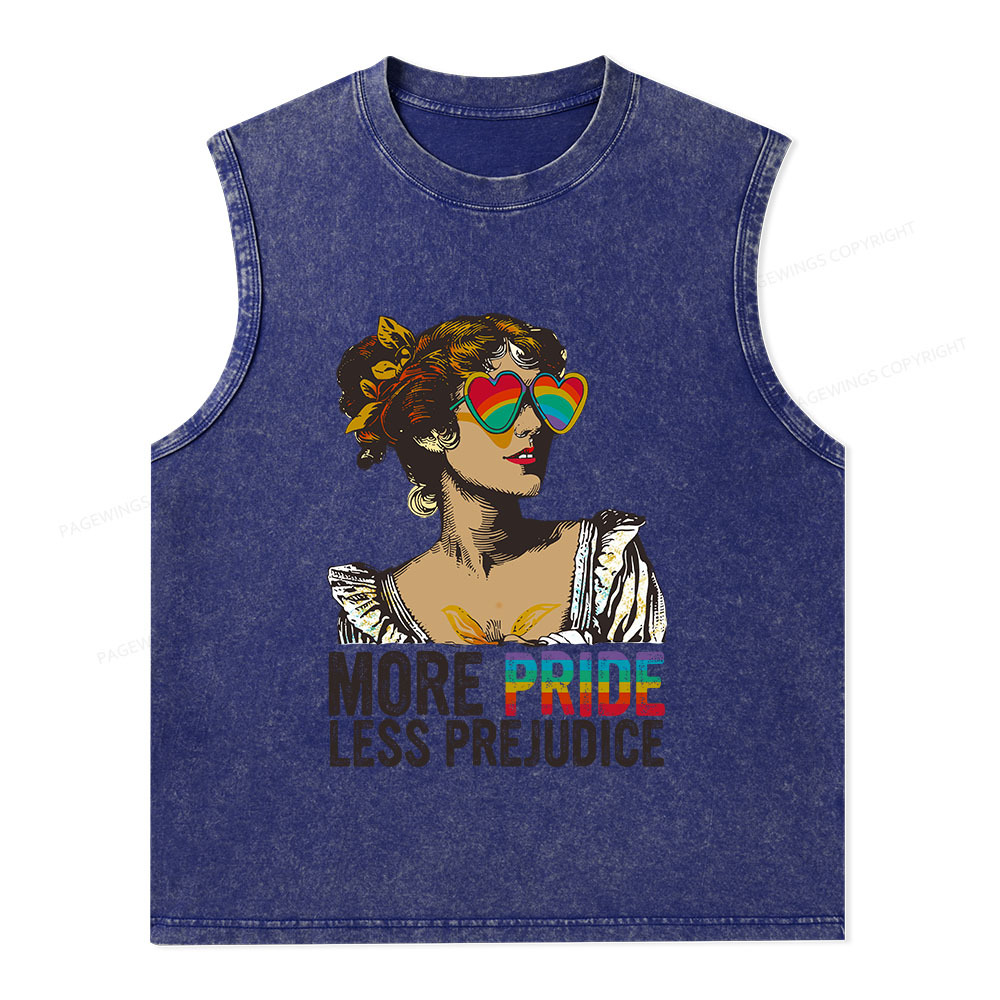 Pagewings More Pride Less Prejudice Unisex Washed Tank Top