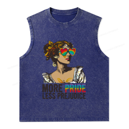 Pagewings More Pride Less Prejudice Unisex Washed Tank Top