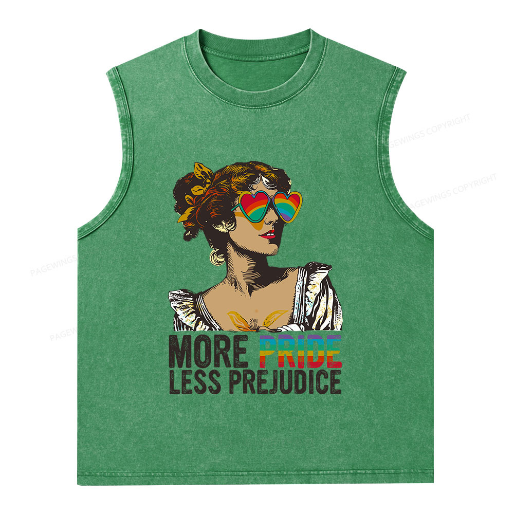 Pagewings More Pride Less Prejudice Unisex Washed Tank Top