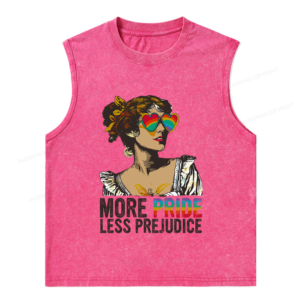 Pagewings More Pride Less Prejudice Unisex Washed Tank Top