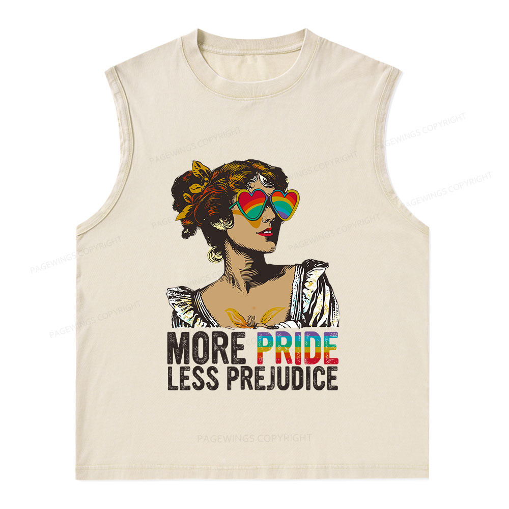 Pagewings More Pride Less Prejudice Unisex Washed Tank Top
