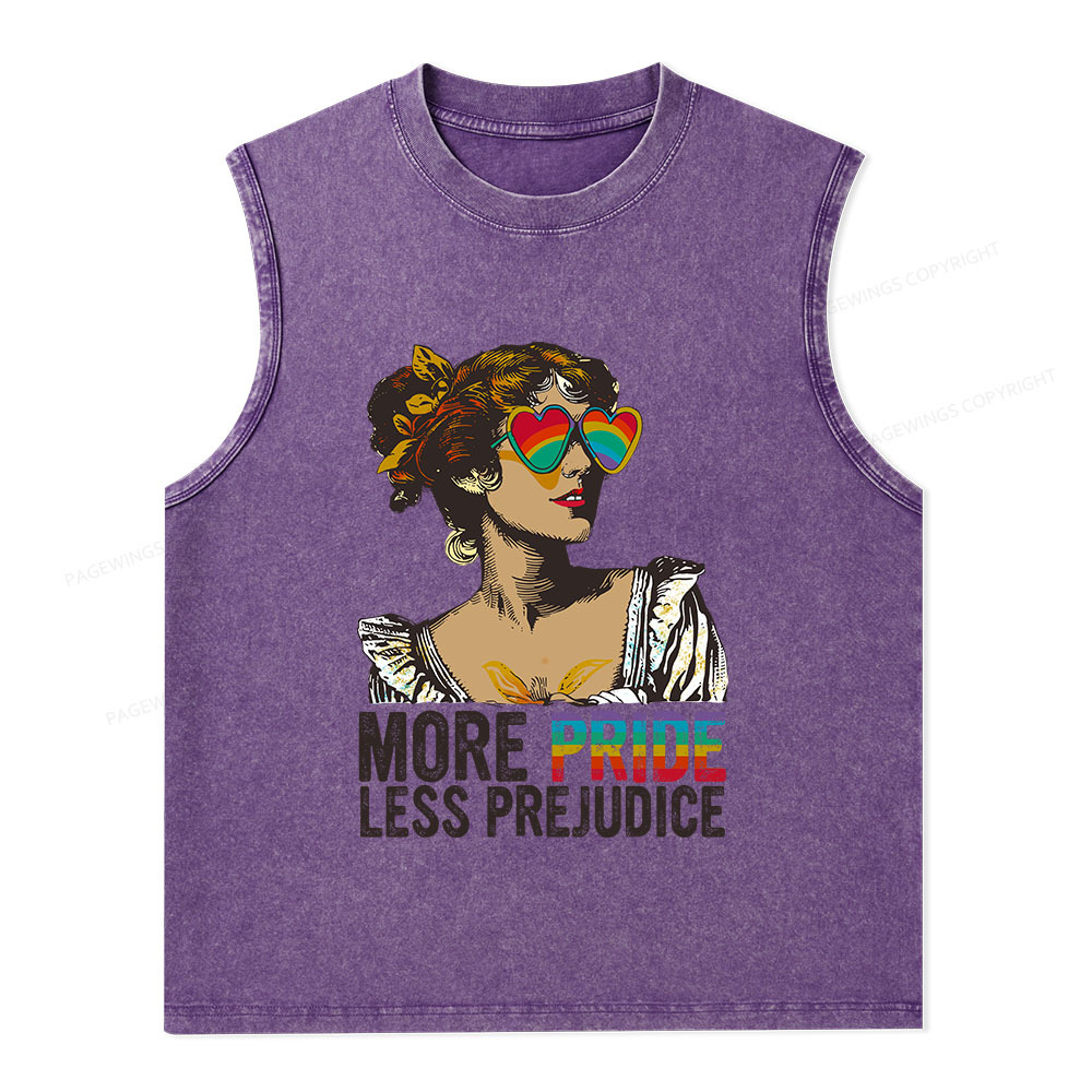 Pagewings More Pride Less Prejudice Unisex Washed Tank Top