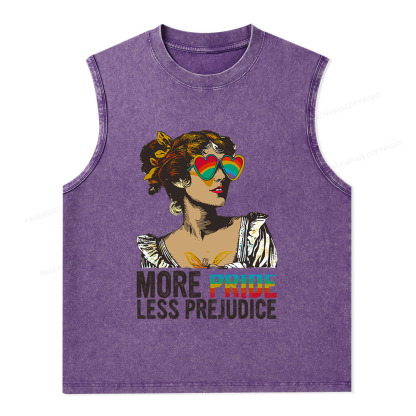 Pagewings More Pride Less Prejudice Unisex Washed Tank Top